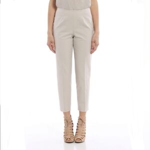 Piazza Sempione Honia High Rise Ankle Crop Taper Leg Trouser Capri Pants Tan 12